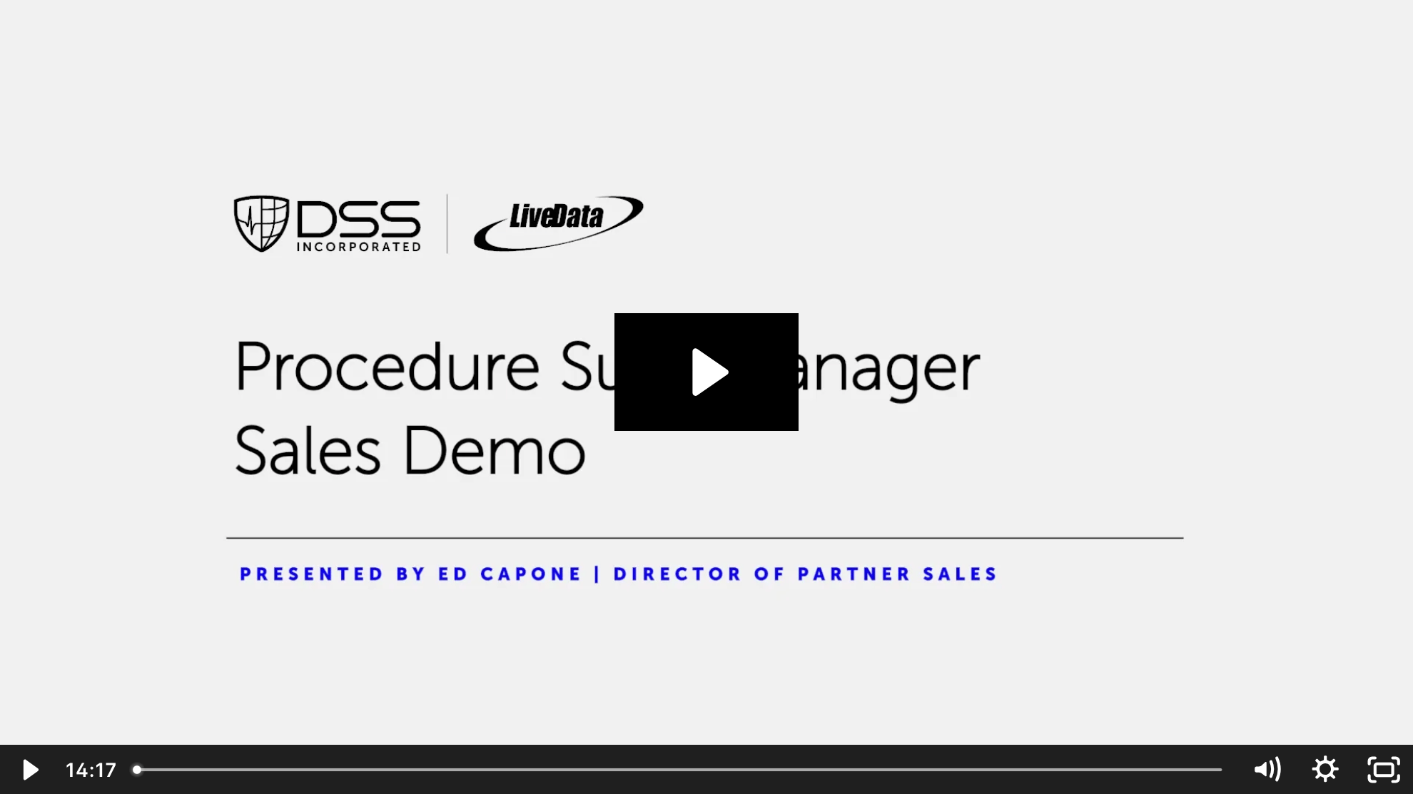 Procedure Suite Manager video